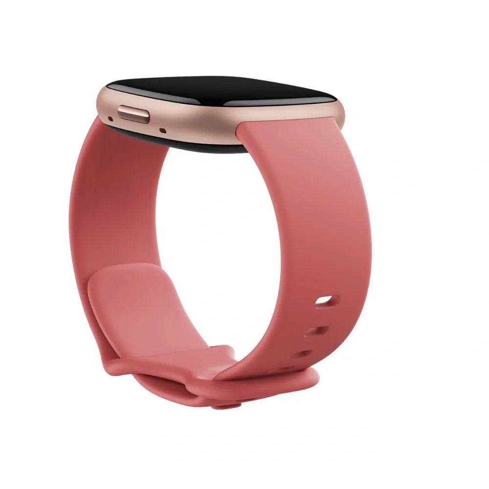Fitbit Versa 4 Pink Sand Copper Rose Smartwatch, 39mm